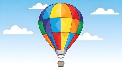 Obraz premium Colorful Hot Air Balloon Illustration in the Sky