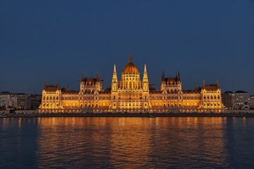 Budapest Parliament Building at Night