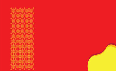 Abstract design golden pattern snowflake elegant red background