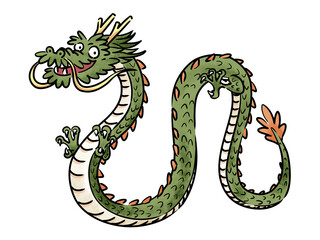 Obraz premium 和風でかわいい龍のイラスト