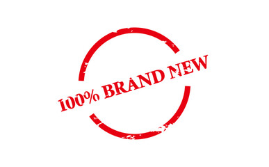 100% BRAND NEW - Red Rubber Stamp with text 100% BRAND NEW
