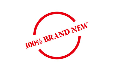 100% BRAND NEW - Red Rubber Stamp with text 100% BRAND NEW
