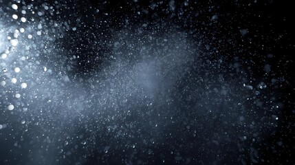 Obraz premium Abstract dust particles water spray black background.
