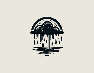 Electric creature Eleking standing with sharp lightning form in bold black vector logo illustration