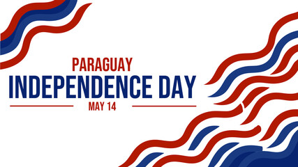 Bright and clean Paraguay Independence Day banner design on white background, highlighting patriotism and national spirit
