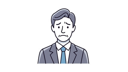 Concerned Businessman in Stressful Office Situation