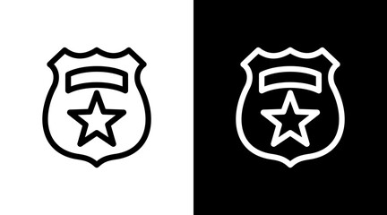 Police Badge With Icon Set Design