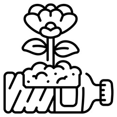 Eco Bottle and Plant line icon