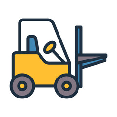Forklift Icon - Lineal Color
