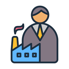 Production Manager Icon - Lineal Color