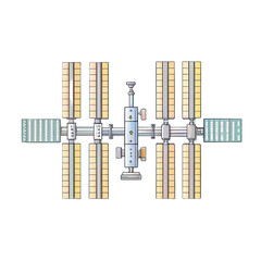 International Space Station design with transparent background showcases advanced technology and space exploration