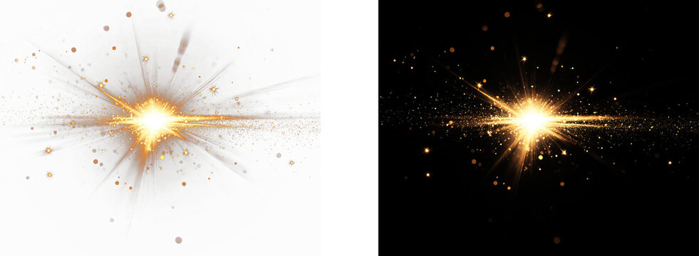 Champagne gold sparkles firework PNG Glow, gold, light, shine, sparkle glowing gold flare with sparkles on transparent background. Magic glittering highlight PNG