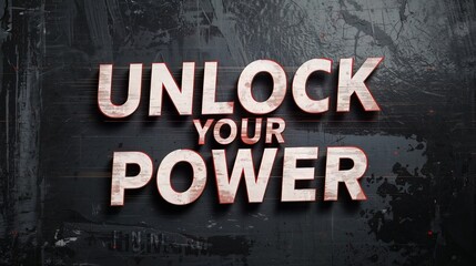 Unlock your power motivational quote with textured background