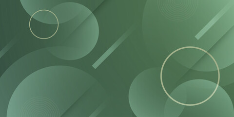 Abstract green circle pattern background. Simple elegant banner concept element design. Trendy background style.