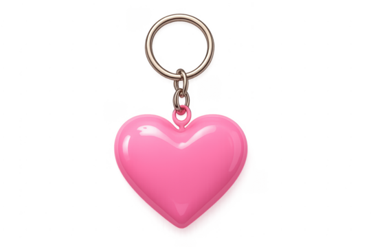 Pink heart keychain representing love and romance - Powered by Adobe