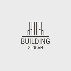 Building logo style icon design template vector illustration