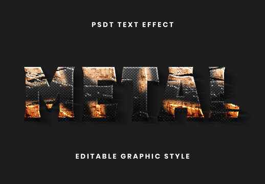 Industrial Rusted Metal Text Effect