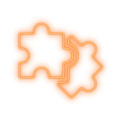 Vibrant orange illuminated broken cogwheel graphic for a system down alert