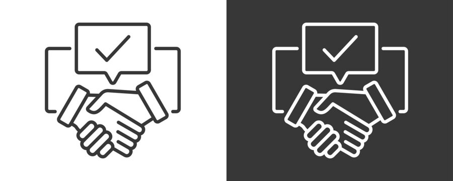 Agreement Terms Icon Set Vector Collection Isolated In Black And White