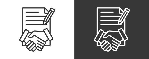 Contract Enforcement Icon Set Vector Collection Isolated In Black And White