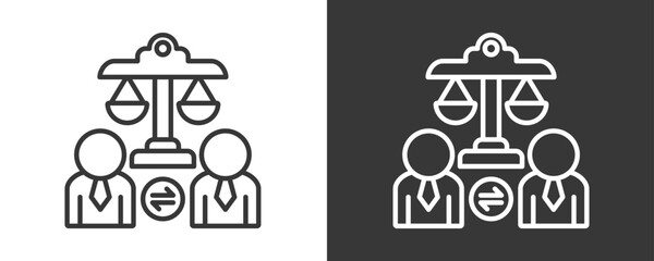 Fototapeta premium Contract Dispute Icon Set Vector Collection Isolated In Black And White