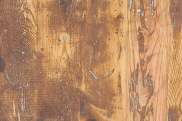 Hardwood surface with blue paint