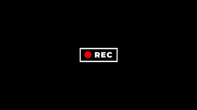 REC Recording Button Animation. Video Capture Indicator Motion Graphic for Camera UI