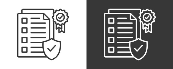 Compliance Check Icon Set Vector Collection Isolated In Black And White