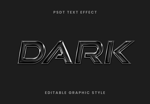 Black Dark Chrome Text Effect Chrome Glossy Futuristic Font