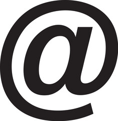 Black At the Rate Icon &ndash; @ Symbol Vector for Email, Contact, Username, Social Handle . Communication UI, Web and App Interface in SVG, PNG, EPS Format