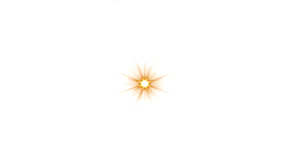 Small Energy Burst PNG, Glowing Star Explosion Effect, Orange Light Flare Overlay, Transparent Background for Design