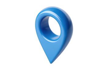 Glossy blue 3d map pin location marker on black background image, Isolated On Transparent Background, Png Cut Out