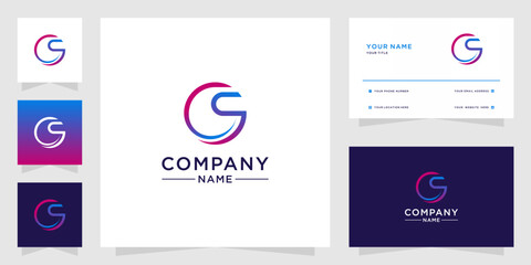 CS Lettermark Circle Logo Modern Design for Company Branding