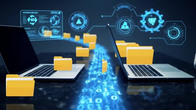 Futuristic Secure Digital Data Transfer Between Two Computers in a Dark Technology Environment
