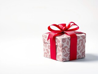 Fototapeta premium A beautifully wrapped gift box with a ribbon bow, decoration, surprise