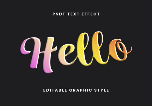 Colorful Rainbow Foil Embossed Text Effect Gradient Script Bold Font