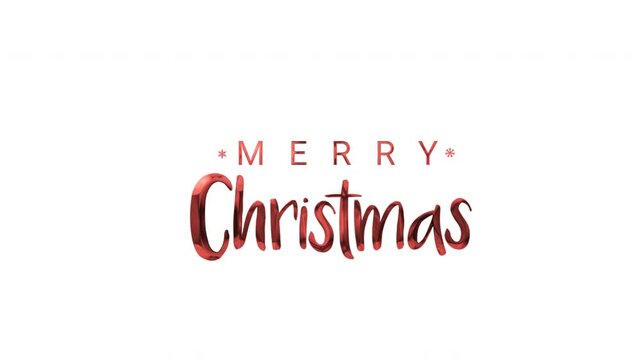 Merry Christmas Text Animation Shiny red merry christmas text on white background. Perfect for holiday cards, social media posts, and festive promotional materials.