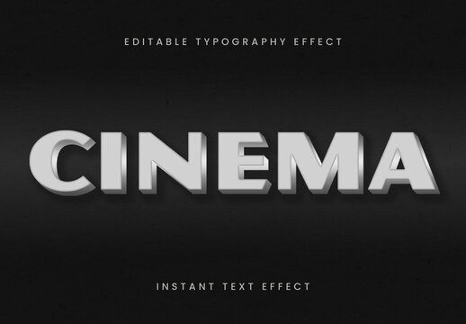 Silver And Gray Retro Hollywood Film Title Text Effect Bold 3D Font