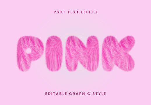 Rose Furry Pink Text Effect Soft Fluffy Plush Font