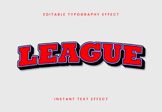 Red And Blue Sports Style Text Effect Varsity Bold Font