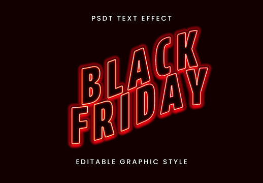 Red And Black Bold Neon Outline Text Effect Glow Wave Font