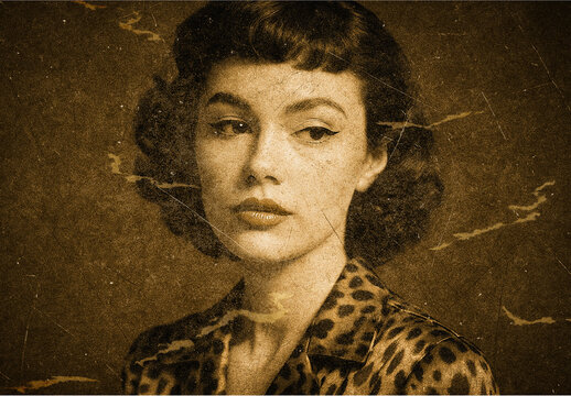 Black And Sepia Vintage Film Grain Photo Effect