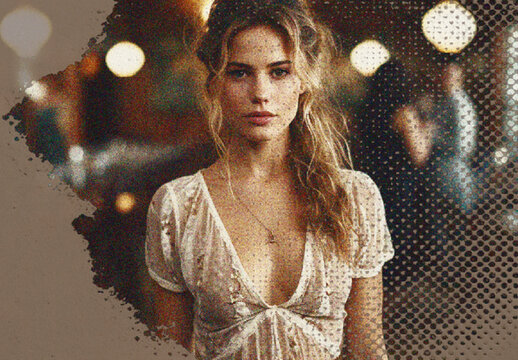 Brown And Beige Screen Printing Photo Effect