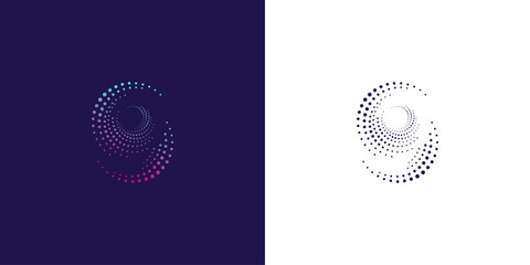 Dynamic Dotted Number 9 Logo Concept