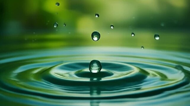 water-drop on green background