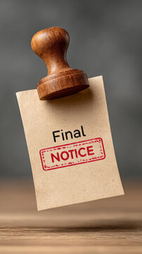 Bankruptcy and legal proceedings concept with house and final notice stamp for finance and real estate contexts