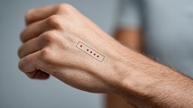 Close up of allergy test on human skin for world allergy awareness day