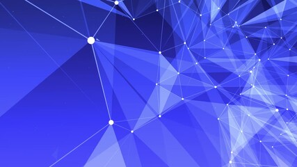 plexus lines and dots connection motion. Digital technology, network connection futuristic visualization. Plexus background of blue glowing lines. Abstract technology, science, engineering. 4k. - Powered by Adobe