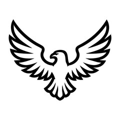 Classic heraldic eagle wings silhouette, elegant strong outline