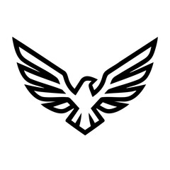 Futuristic eagle wings logo with streamlined segmented feathers